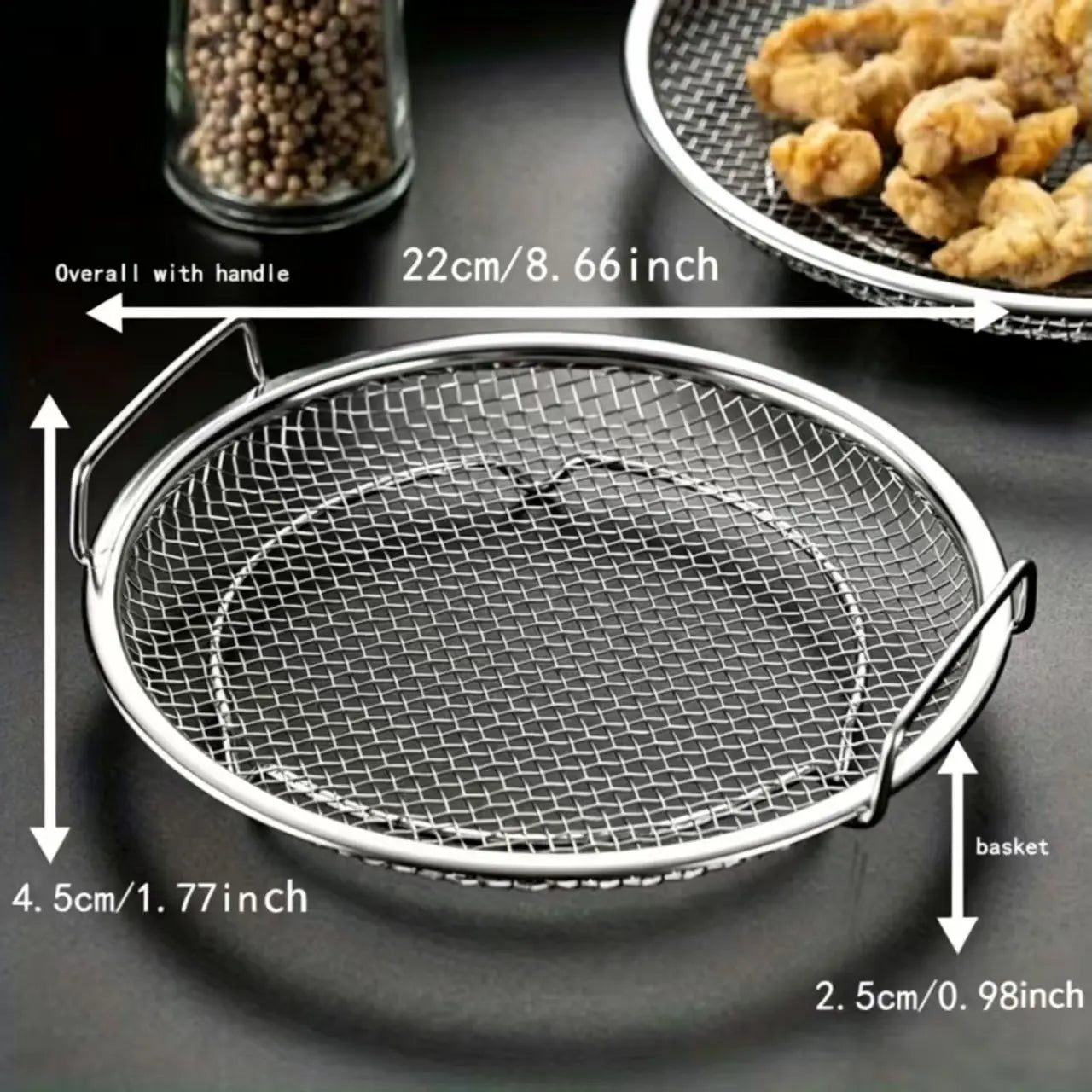 【Free Shipping 】Steel Oil Filter Tray with Jumpstart Sale Fine Mesh Basket, Fine Mesh Strainer, High Power Frying & Grilling Filter, Easy Clean Design for Home Kitchen Use