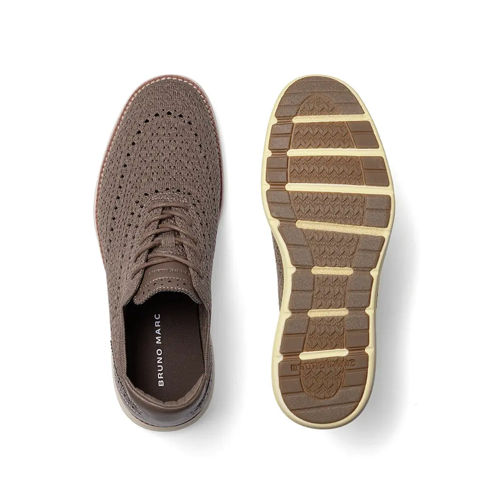 【Summervibes】Bruno MARC Men'S Closed Oxfords - Classic, Comfortable Mesh Sneakers, Casual Lace-Up, Lightweight Walking Shoes, Men'S Footwear