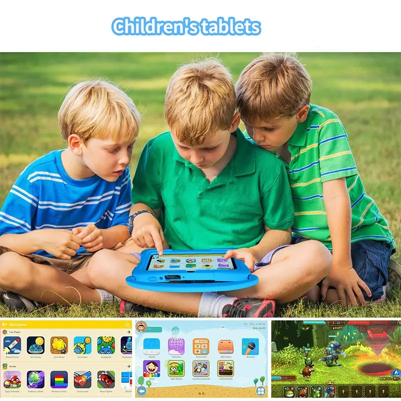 7-Inch Kids Touchscreen Tablet, Quad-Core Android 13.0, 4GB RAM 64GB Storage, 1280X800 Resolution, Dual Cameras, Wifi Bluetooth-Compatible, Parental Control