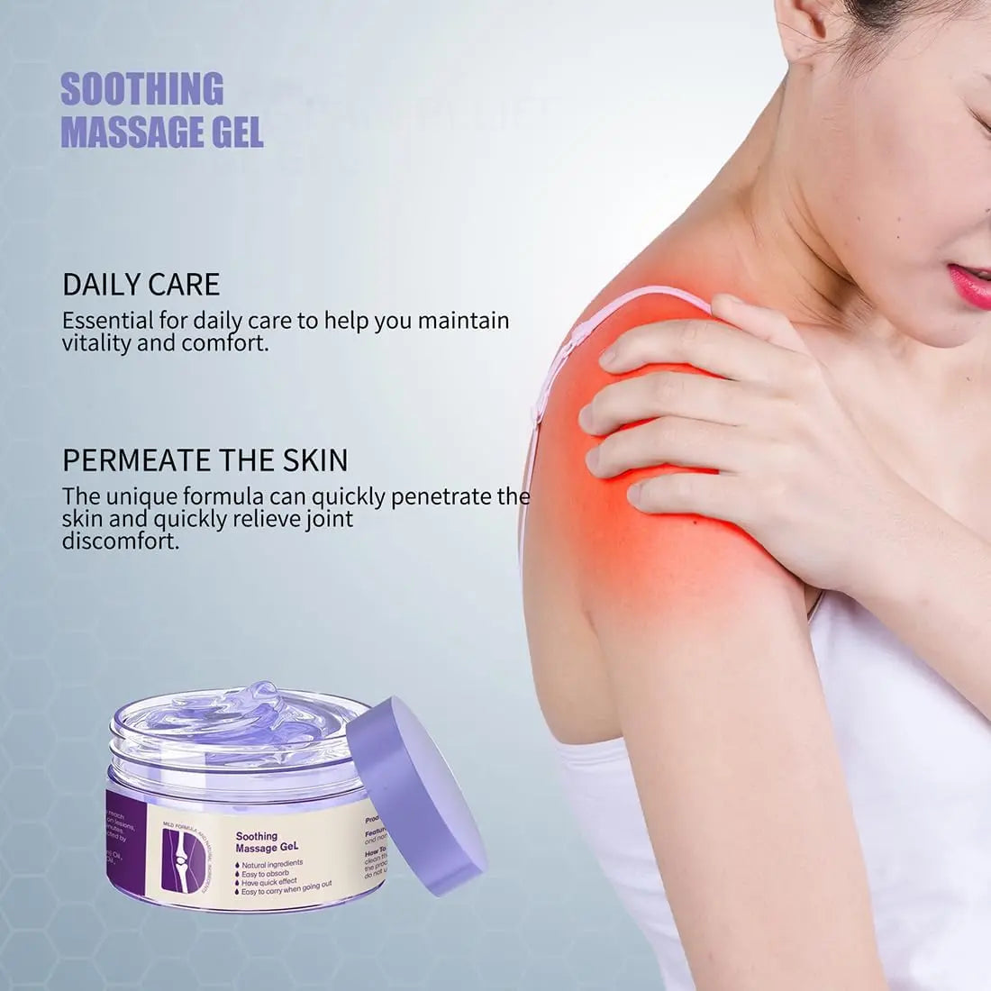 Ximonth Soothing Pain Relief Massage Gel Natural Plant Extracts Non-Greasy Fast-Absorbing Joint Discomfort Relief 100G