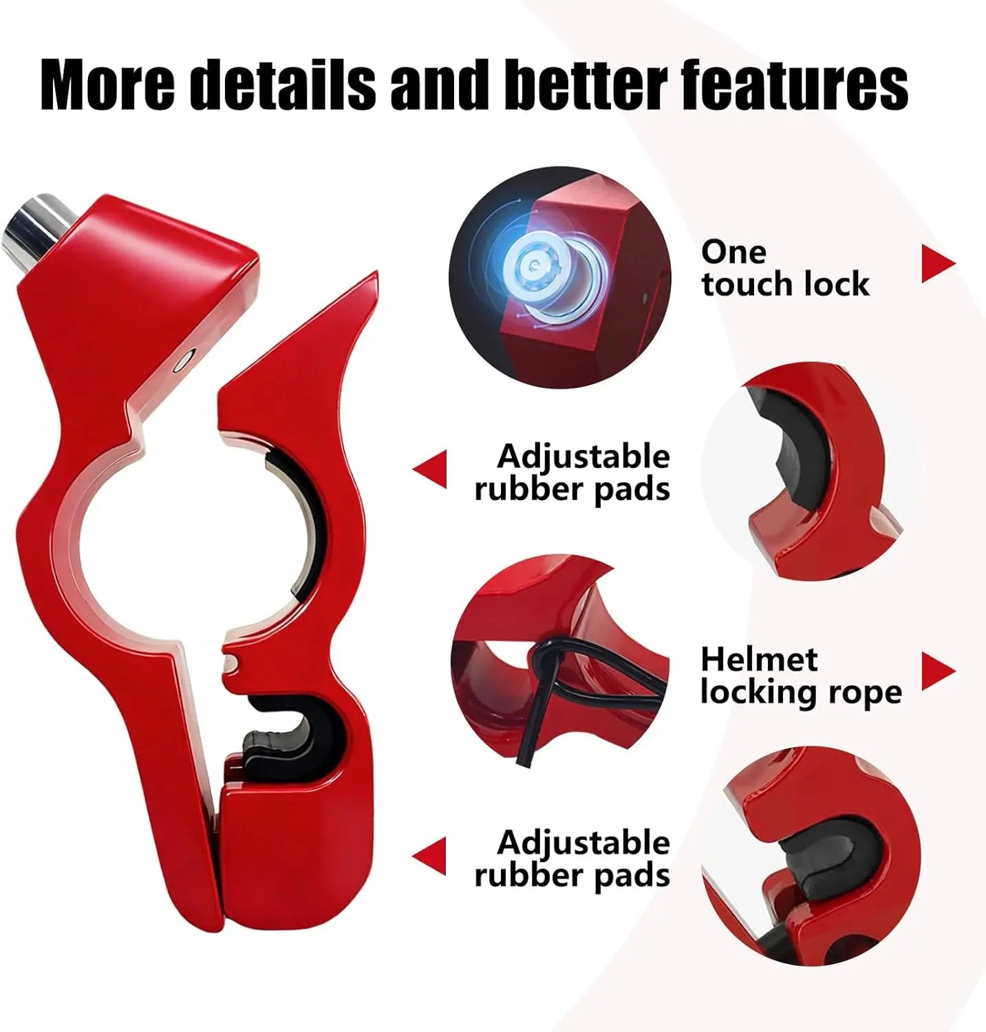 Motorcycle Locks, Helmet Locked & Brake Lock Combo, anti Theft Motorcycles Handlebar Lock for Motor Moped Motorbike Scooters ATV Dirt Bike Street Bike Electric Scooters