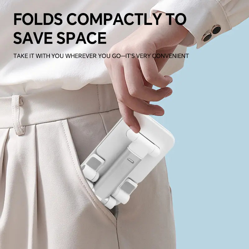 Universal Foldable Phone Stand, Adjustable Angle Desktop Cellphone Holder, Stable & Portable for All Phones