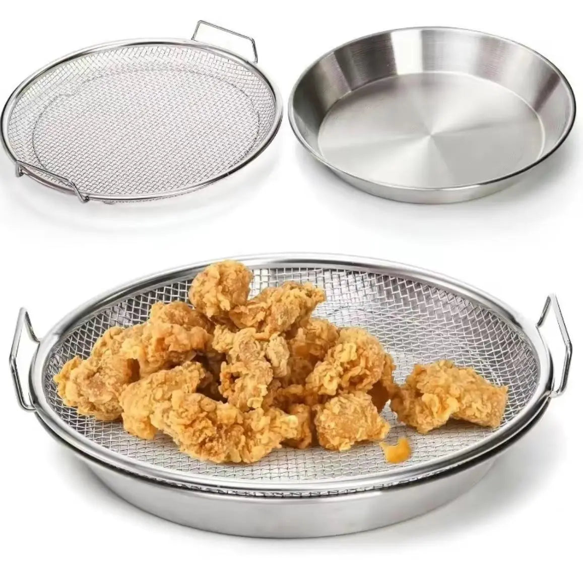 【Free Shipping 】Steel Oil Filter Tray with Jumpstart Sale Fine Mesh Basket, Fine Mesh Strainer, High Power Frying & Grilling Filter, Easy Clean Design for Home Kitchen Use