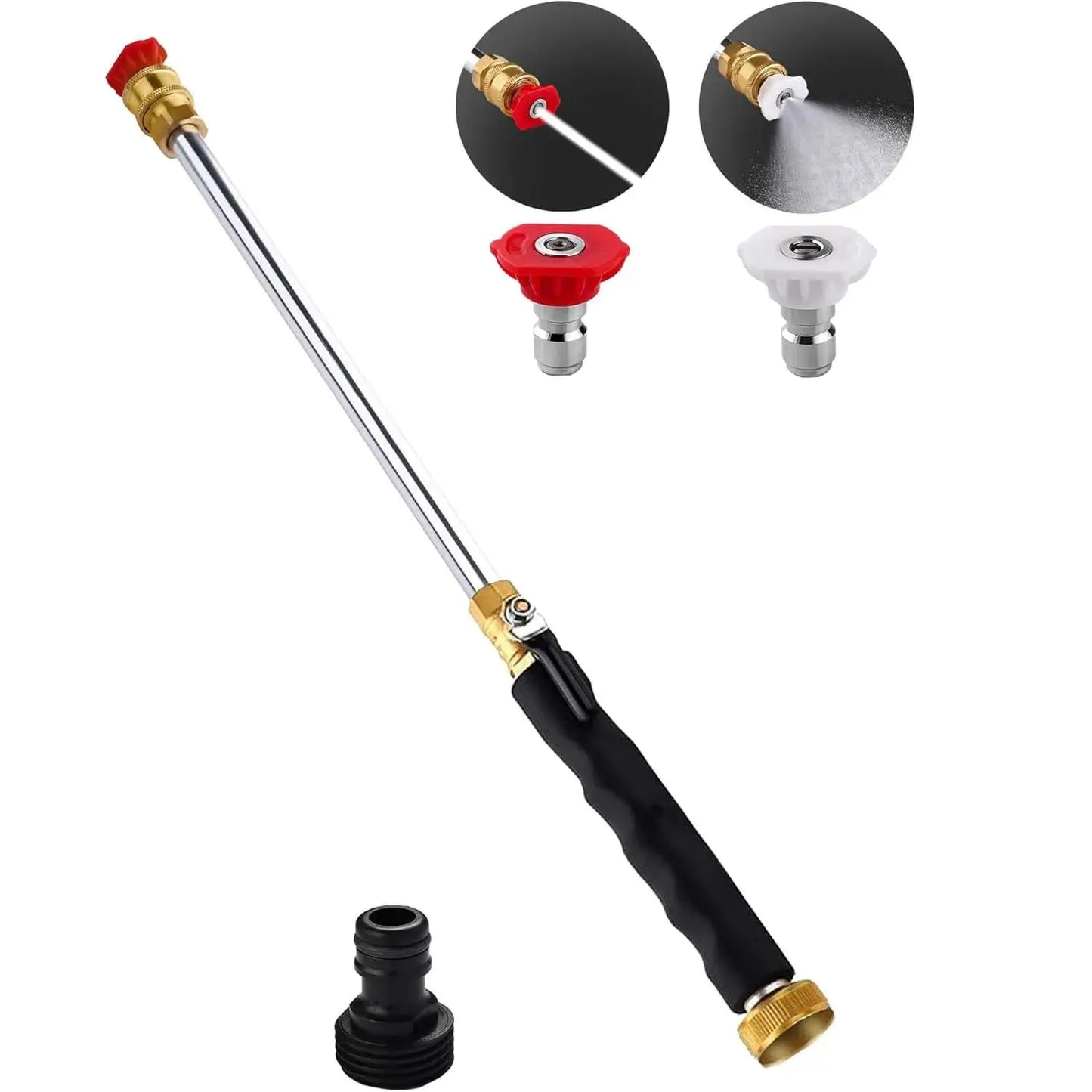 【Summervibes】Jet Nozzle Power Washer for Garden Hose, Includes 2 High-Pressure Nozzles and Quick Connectors | Hydro Jet High Pressure Washer Tools.