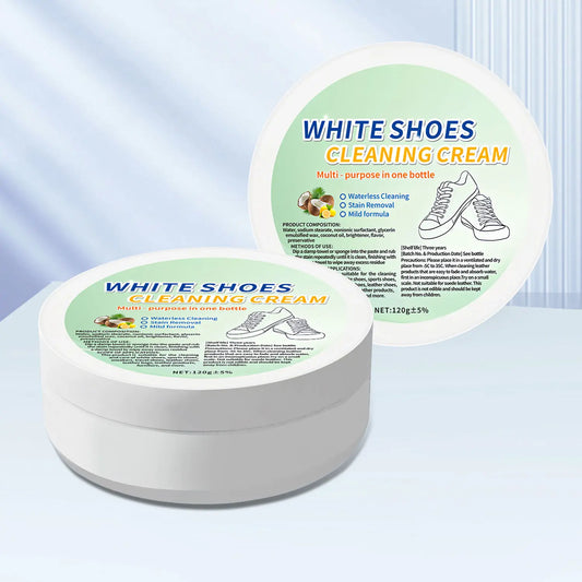 【Mothersdaygift】White Shoes Cleaning Cream for Sneakers Leather Furniture Tiles & Car Interiors Fast Stain Removal Easy to Use No Water Needed Non-Damaging Multi-Purpose Cleaner