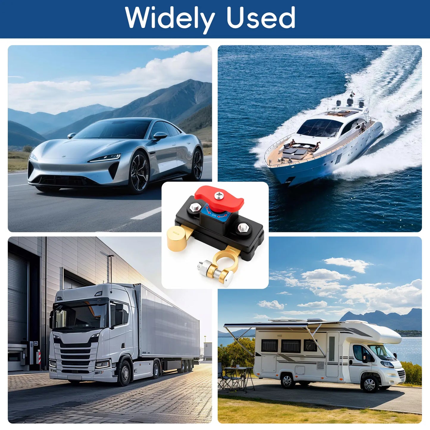 Car Battery Power Cut-Off Switch Breaker, Pure Copper Stable Transmission High Conductivity Disconnect Switch Smart Battery Disconnect for Car Truck Boat Rv Supplies.