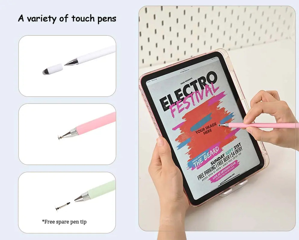 3-In-1 Stylus Pen for Touch Screen, High Precision and Sensitivity, Suitable for Iphone/Ipad/Android Tablets, Compatible with Touch Screens (Pink/Green/White) Mothersdaygift