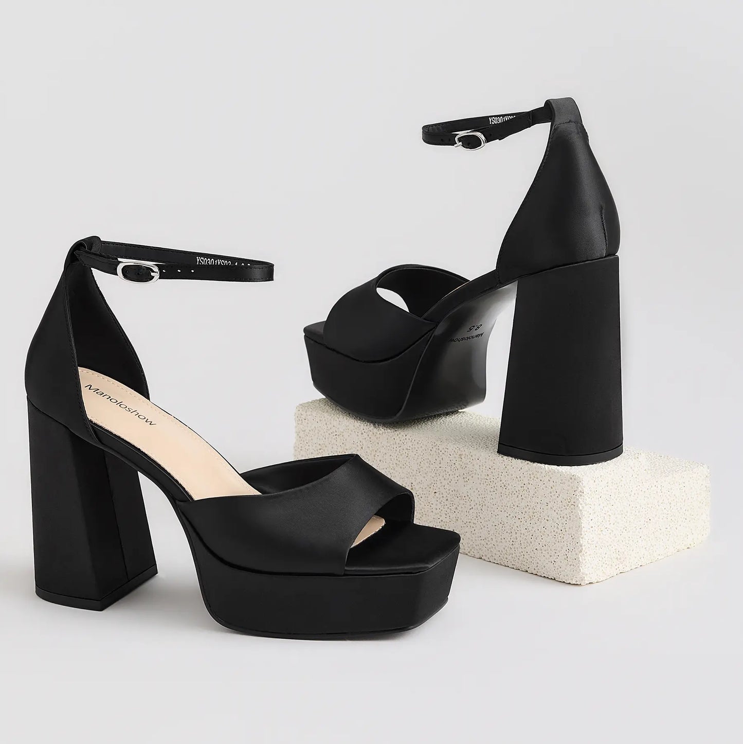Women'S Sandals Peep Toe:Chunky Heels Pumps Ankle Buckle Strap Platform Heels 4.7" High Heeled Evening Party Wedding Dress Shoes