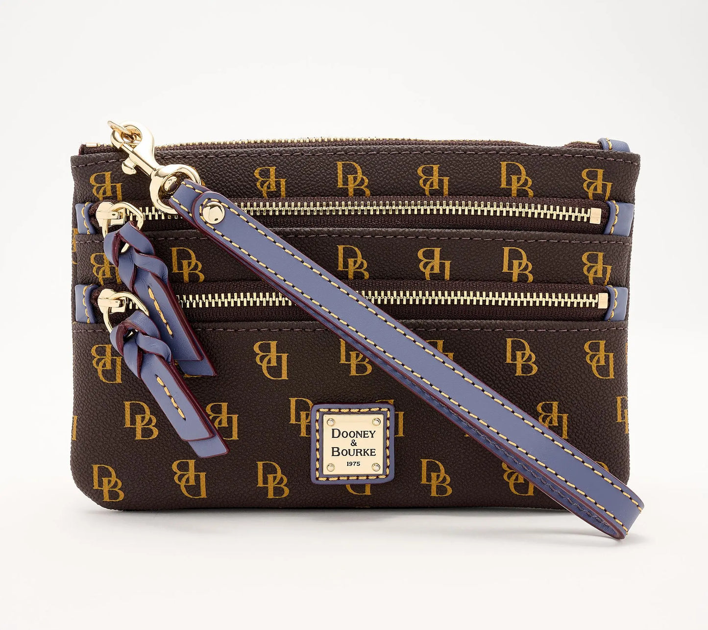 Dooney & Bourke Greta Coated Cotton Triple Zip Wristlet