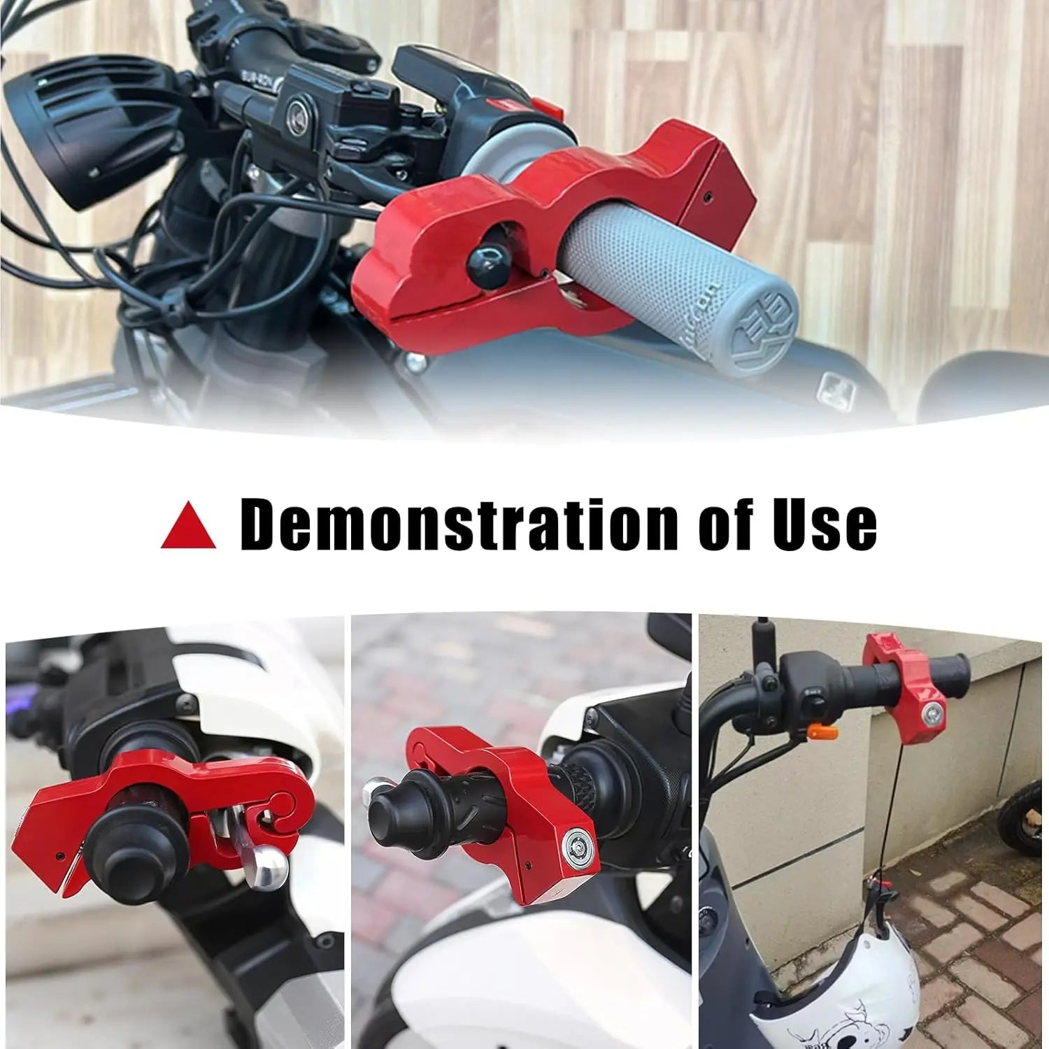 Motorcycle Locks, Helmet Locked & Brake Lock Combo, anti Theft Motorcycles Handlebar Lock for Motor Moped Motorbike Scooters ATV Dirt Bike Street Bike Electric Scooters