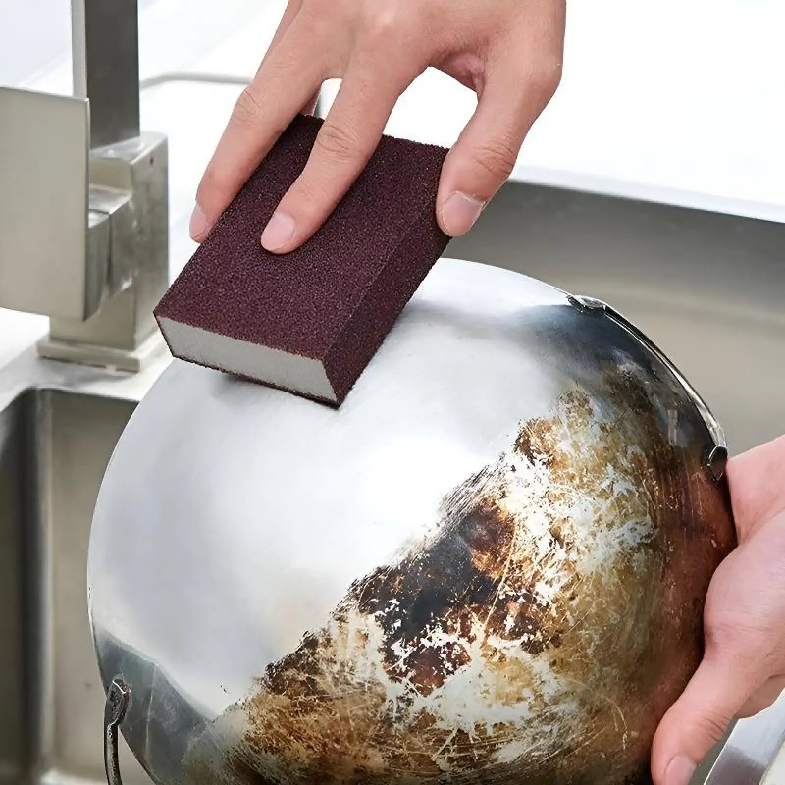 3PCS Magic Cleaning Sponge Rust Remover – Multi-Purpose Emery Pad, Powerful Stain & Grease Cleaner for Kitchen.