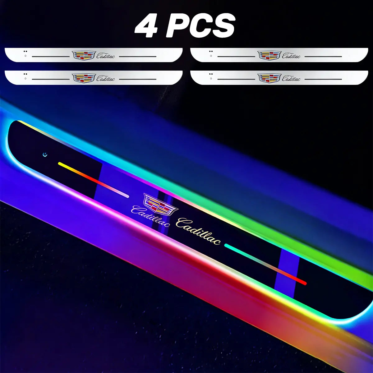 4PCS Magnetic LED Car Door Sill Welcome Light | RGB Sensor Activated Step Lamp for All Vehicles | Wireless USB Charging Interior Decorative Pedal | Easy Install Welcome Ghost Shadow Tube Tail Lights Tacoma Headlight Fuse Flexible Rechargeable Trailer
