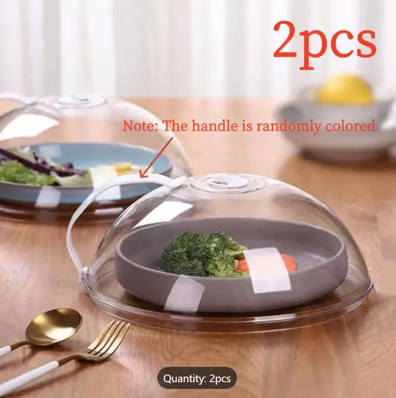 2 PCS Microwave Splatter PC Material Cover with Handle, Reusable Microwave Lid Food, Modern Kitchen Utensils, Kitchen Gadgets, Kitchen Accessories