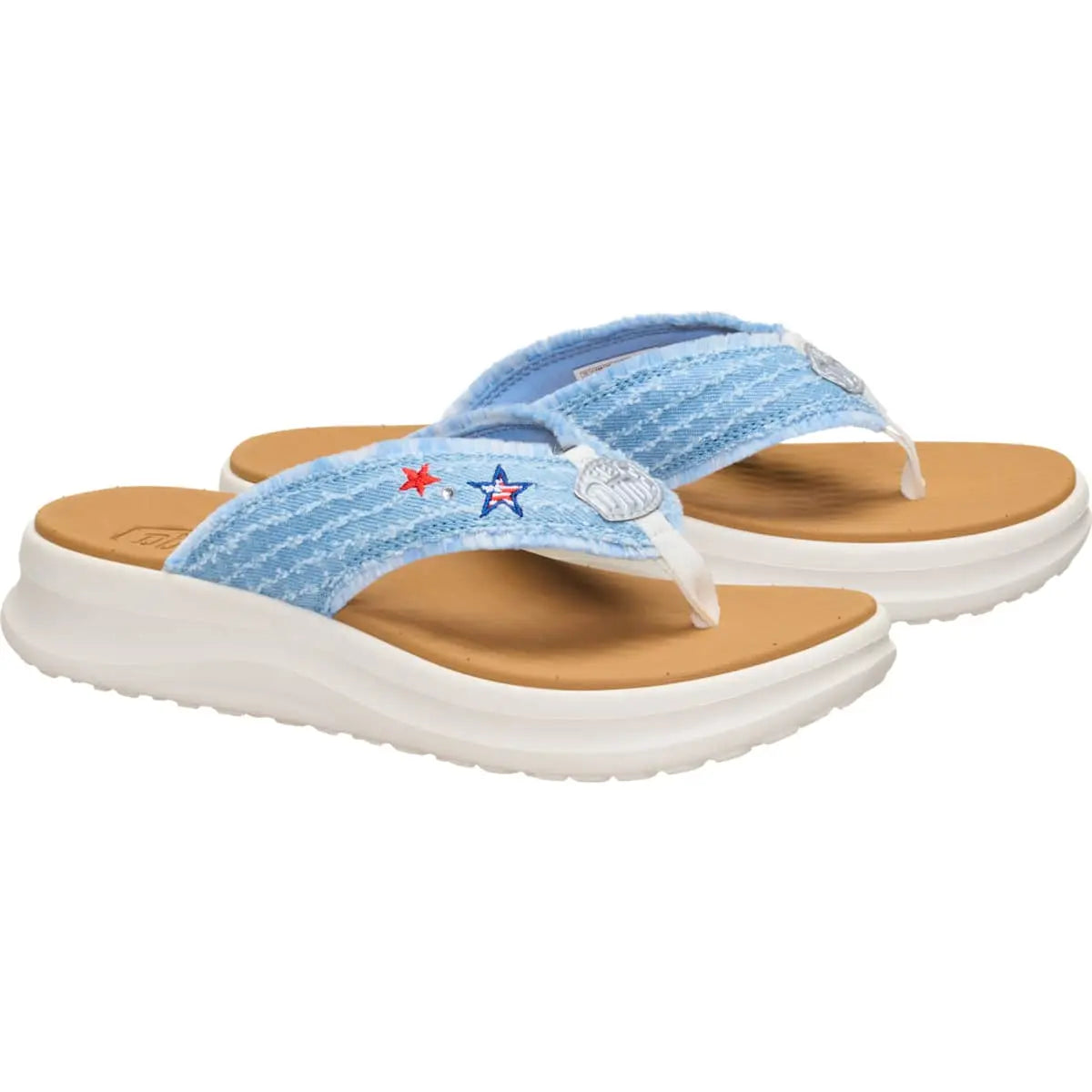 HEYDUDE Tide Flip Denim Stars - Comfortable Sandals