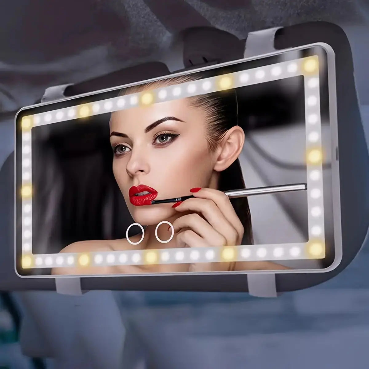Joytutus Summervibes Car Sun Visor Vanity Mirror with 60 Leds Dimmable Touch Control Rechargeable 50% Brighter 60% More Energy Efficient Universal Fit Batteries Included