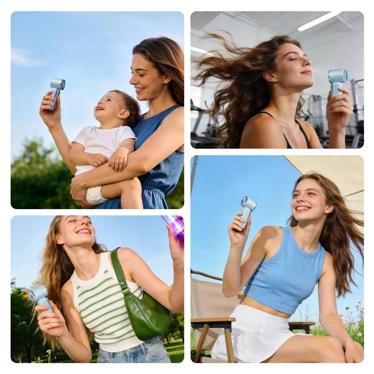MAGIC JOHN Mini Handheld Cooling Fan – 199-Speed Precision Control, Ice-Cooling Function, LED Display, Pocket-Size Portable Fan for Travel, Summer, Concerts & Commuting