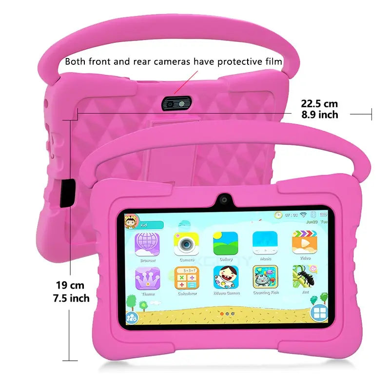 7-Inch Kids Touchscreen Tablet, Quad-Core Android 13.0, 4GB RAM 64GB Storage, 1280X800 Resolution, Dual Cameras, Wifi Bluetooth-Compatible, Parental Control