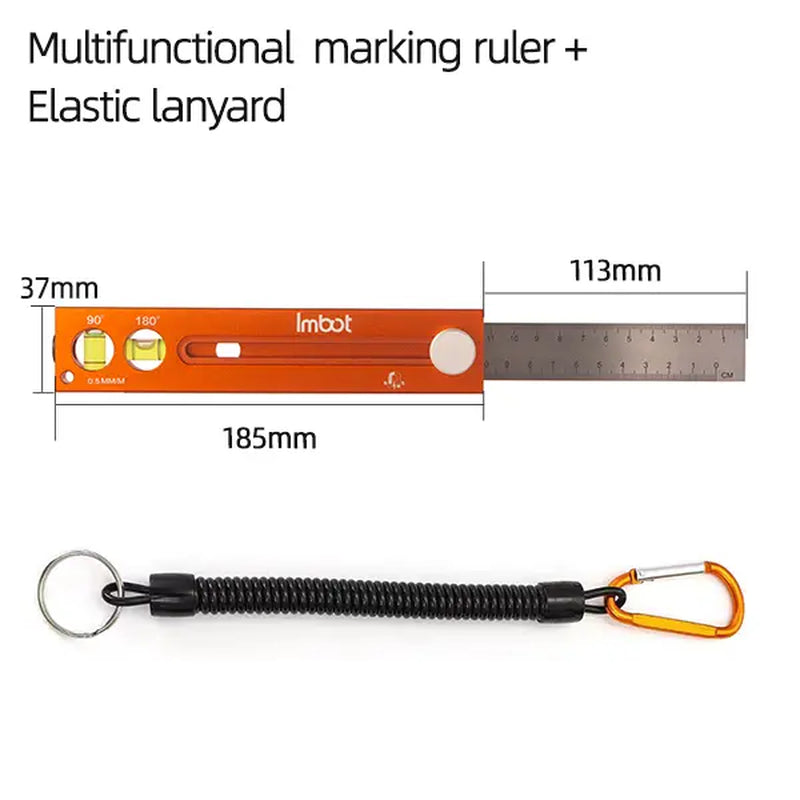 Imbot Multi-Function Marking Ruler - Precision Measuring & Scribing Tool for Woodworking & DIY