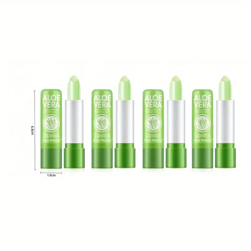2Pcs Long-Lasting Moisturizing Aloe Vera Lipstick, This Color-Changing Lipstick Contains Natural Aloe Vera Extract, Is Waterproof, Moisture-Proof, and Long-Lasting. It'S Transfer-Proof and Suitable for Pregnant Women and Those with Sensitive Skin.