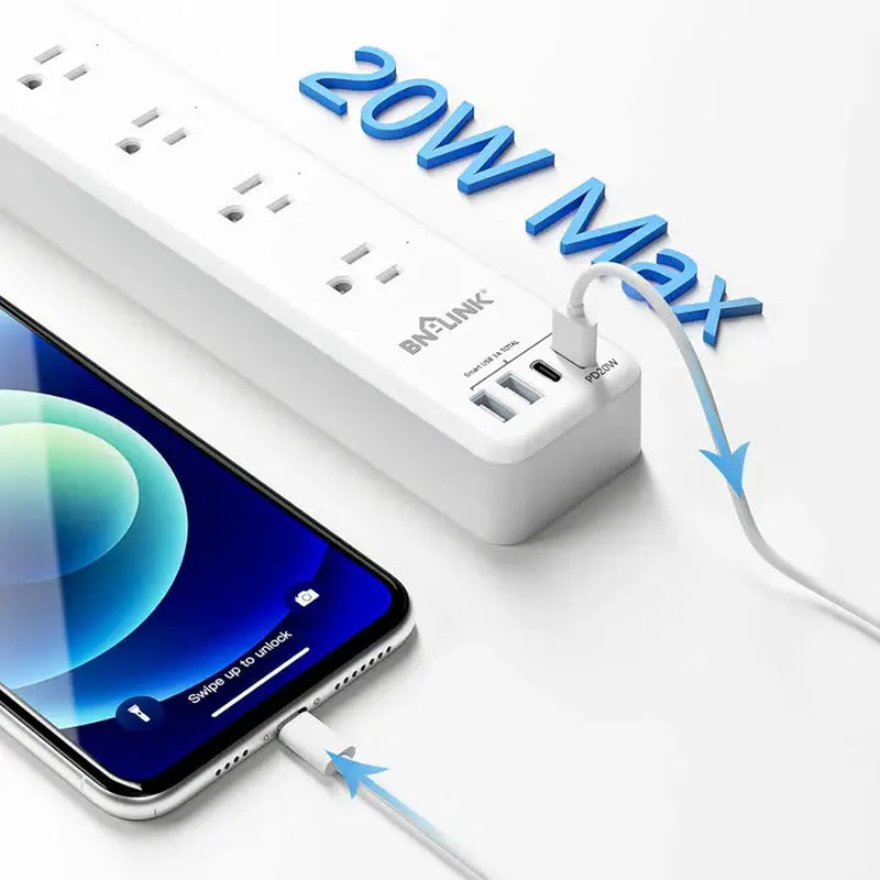 4 Outlets Smart Wifi Power Strip Compatible with Alexa Google Home Surge Protector BN-LINK