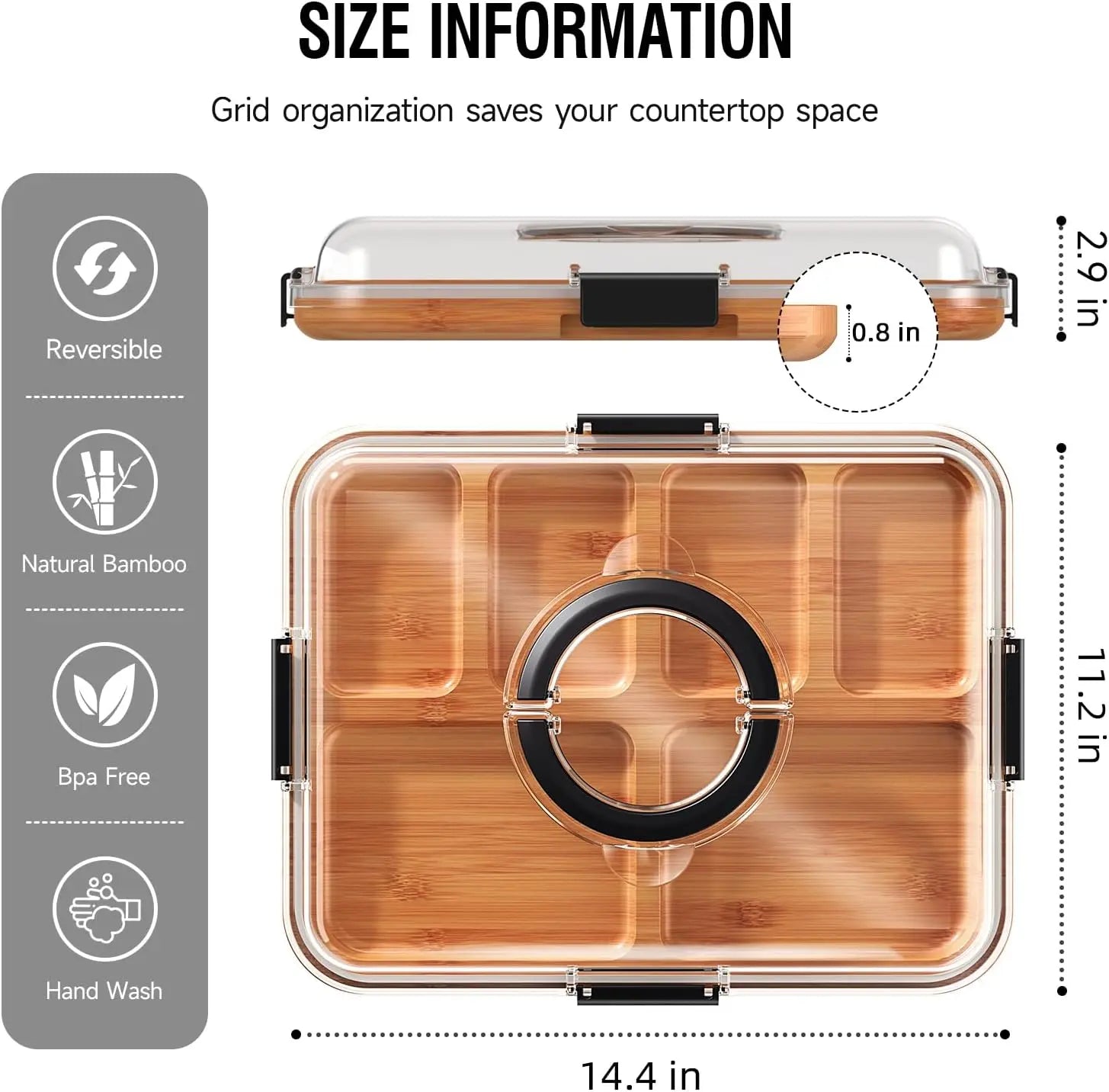 [Mother'S Day Gift] 2-In-1 Bamboo Cutting Board & Charcuterie Board with Lid, Reversible Chopping Board with Juice Groove & Handle, Snack Tray with Compartments, Portable Dust-Proof Cover for Picnic, Party & Gifts