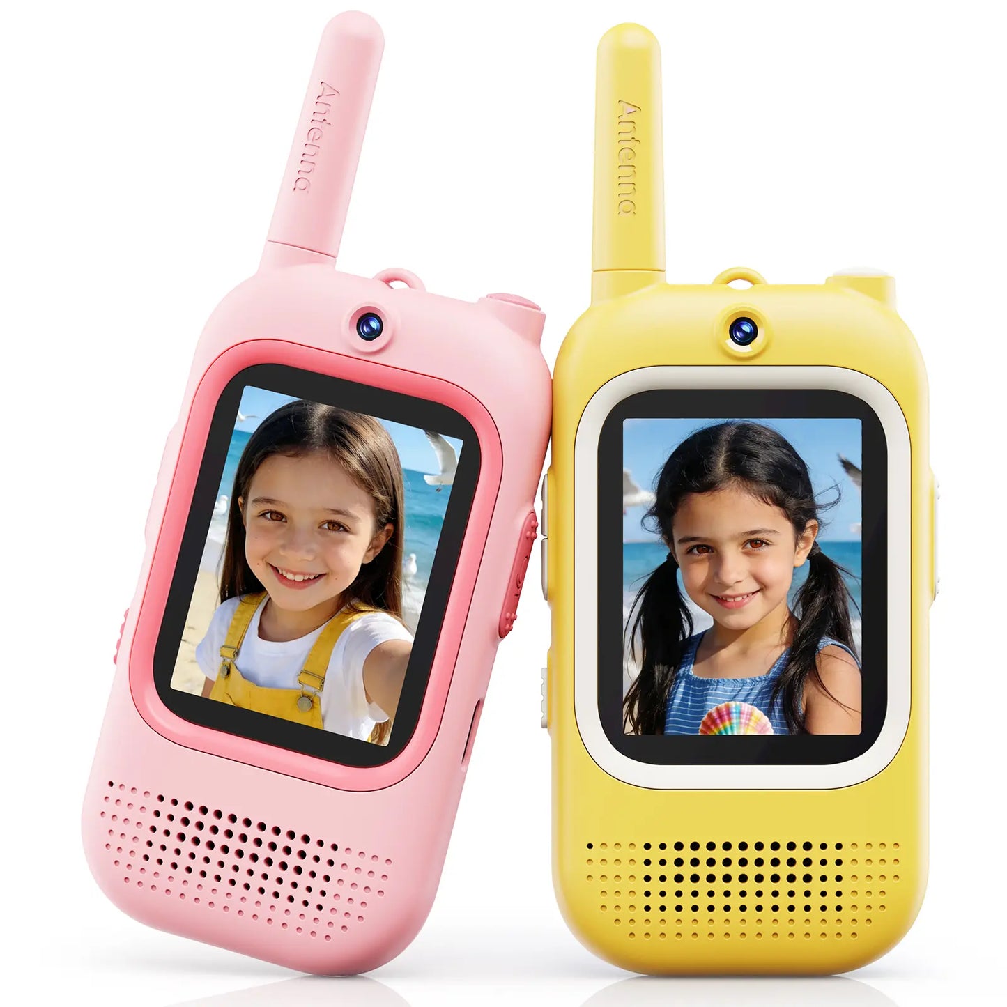 Video Walkie Talkies for Kids - 2 Pack Long Range Walkie Talkie Rechargeable Video Intercom 2 Way Radio for Age 3-12 Boys Girls for Indoor Outdoor Camping (Pink&Blue)