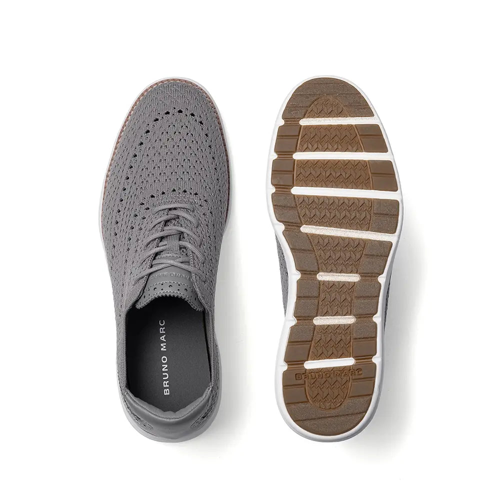 【Summervibes】Bruno MARC Men'S Closed Oxfords - Classic, Comfortable Mesh Sneakers, Casual Lace-Up, Lightweight Walking Shoes, Men'S Footwear
