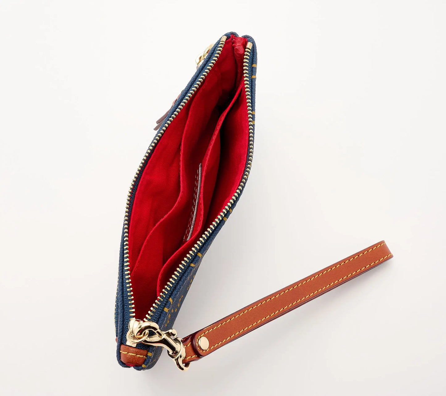 Dooney & Bourke Greta Coated Cotton Triple Zip Wristlet