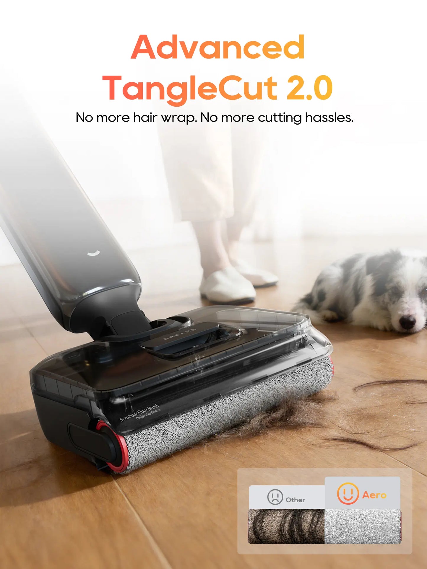 [New Launch] DREAME Aero Wet Dry Vacuum Cleaner, All-In-One Vacuum Mop for Wet & Dry Messes, 0 Hair Residue Great for Pet Owners, One-Press Self-Clean, 180° Lie Flat, 35Mins Runtime for Hard Floor Cleaning