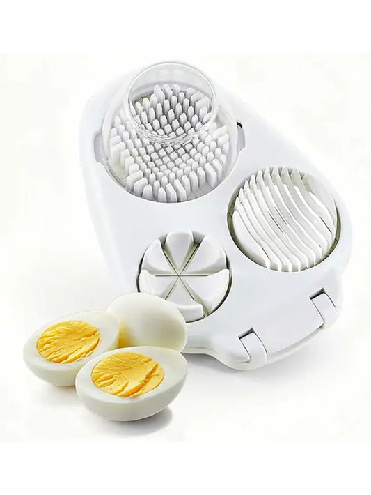 3-In-1 Multifunctional Egg Slicer, Stainless Steel Egg Cutter for Boiled Eggs, Century Eggs, Strawberry and Soft Fruits, Easy Egg Slicer Chopper for Salads, Bento and Kitchen Prep