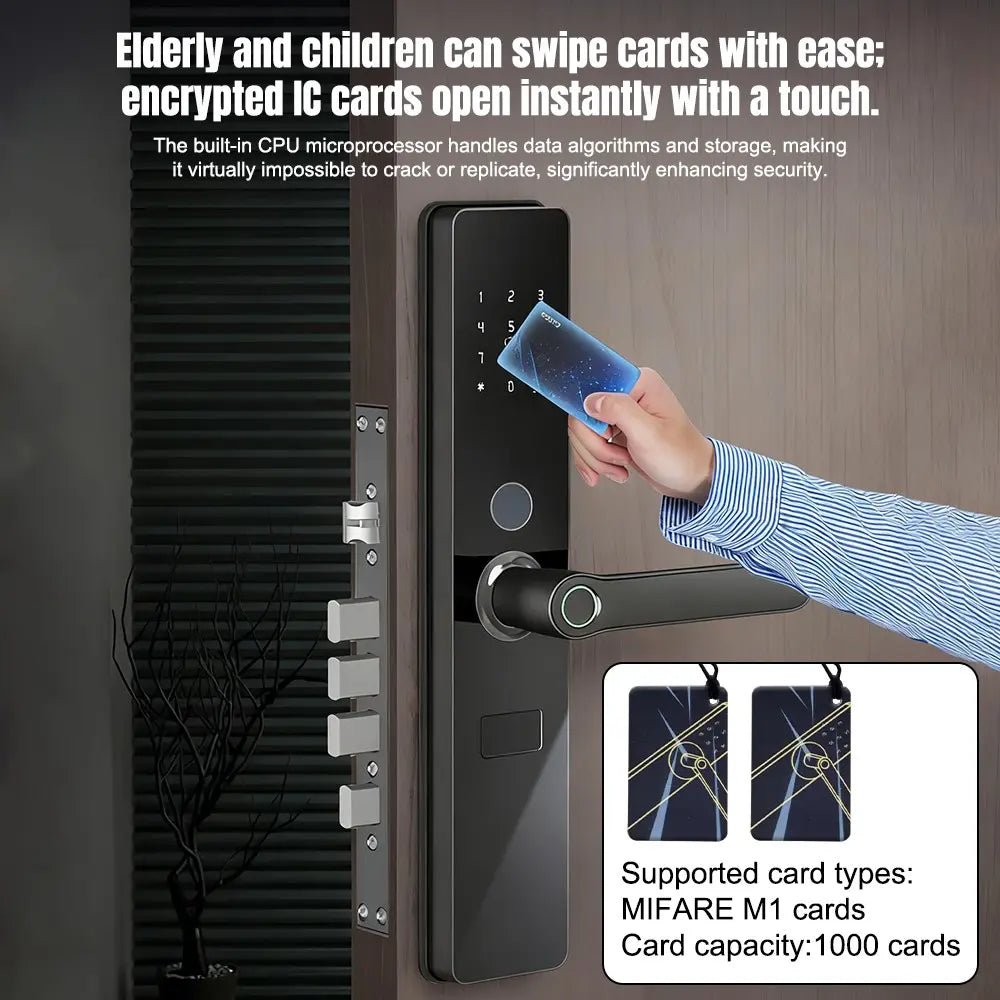 Upgraded Door Lock Biometric Fingerprint Bluetooth Password Keyless Keypad Entry